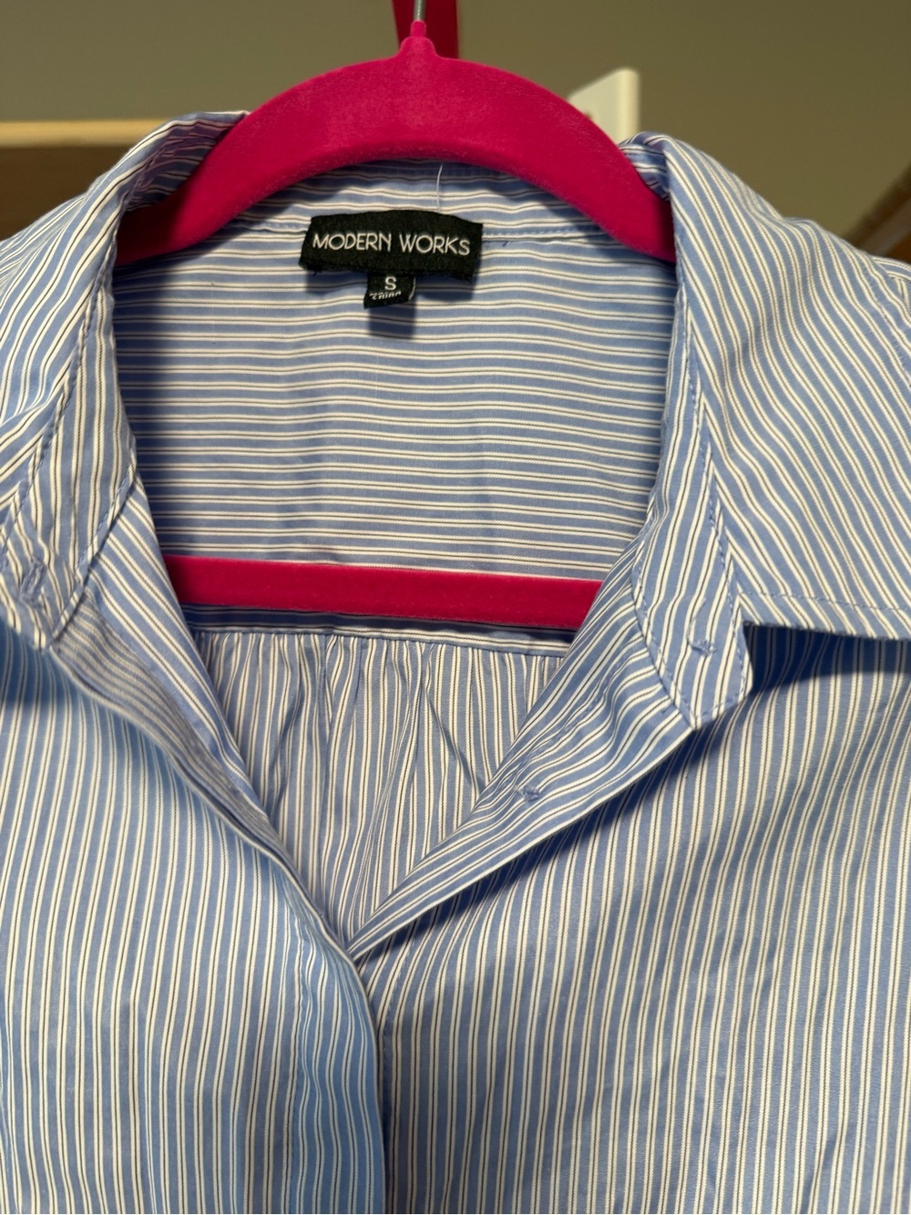 Modern Works Blue & White Striped Shirt Dress โ Size Small - Picture 7 of 8